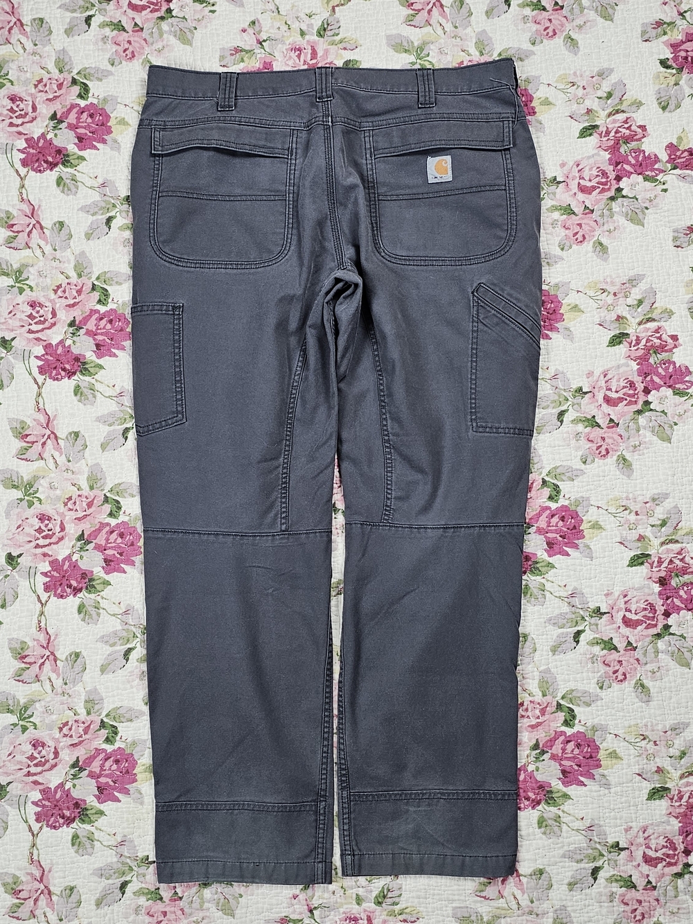 Carhartt Men's Relaxed Fit Work Pants 38×29 Gray Canvas Construction